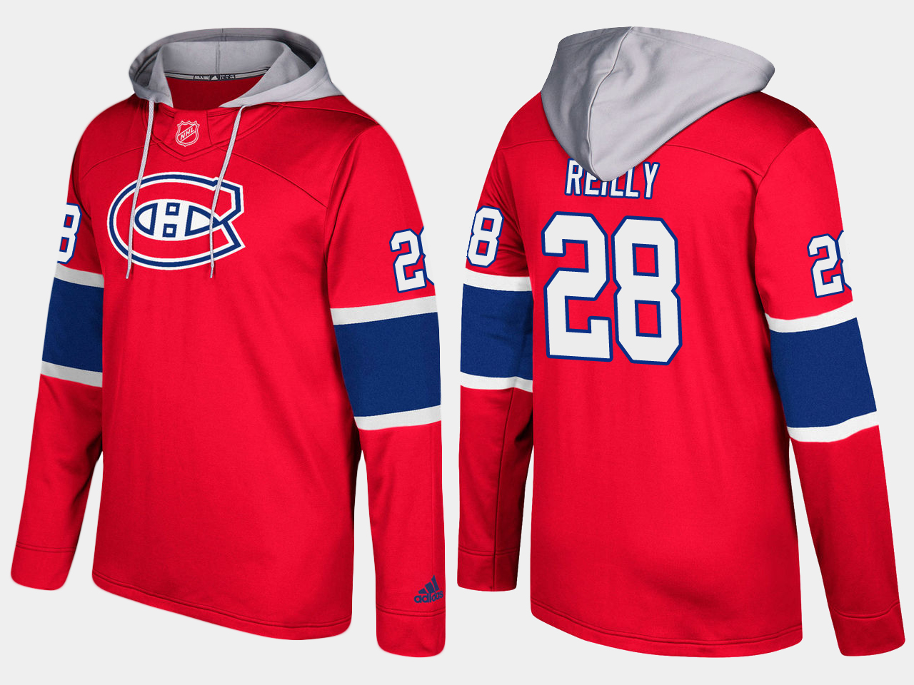 Men NHL Montreal canadiens #28 mike reilly red hoodie